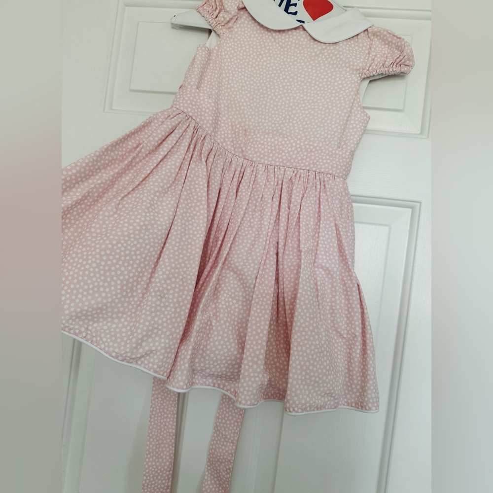 Isabel Garreton toddler size 4T 4 Pink Polka Dot dress Easter bow
